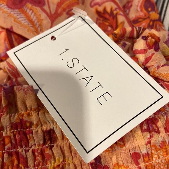 1. State Orange Floral long sleeve mini dress NWT - Picture 8 of 12